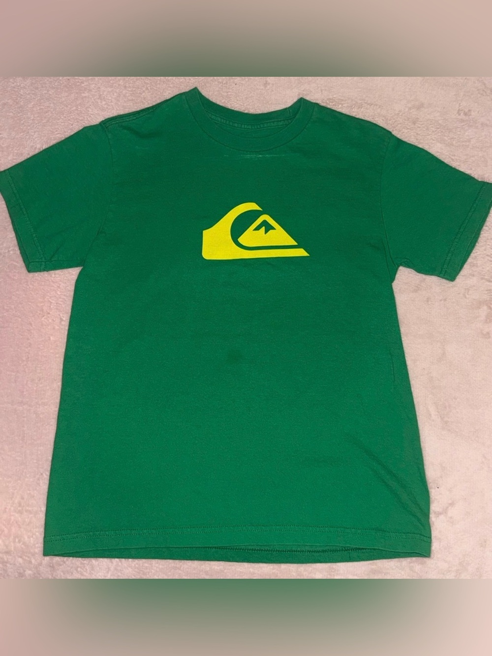 Quiksilver Green Tee with Yellow Logo